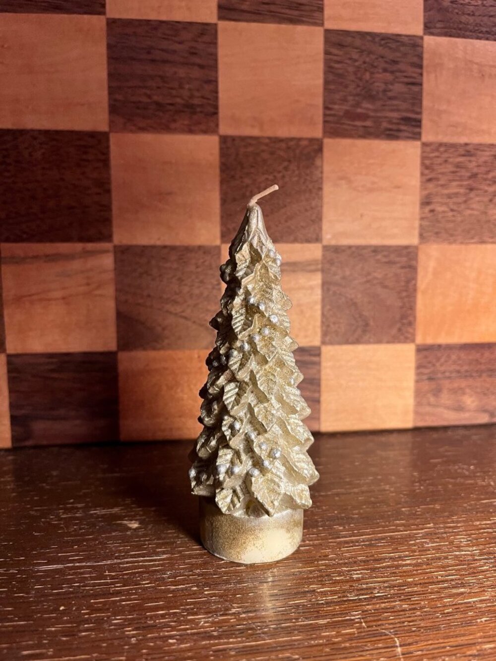 Small Glitter Tree Shaped Wax Candle A1273
